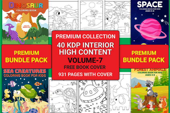 Gig Preview - Send you 40 coloring books for KDP amazon and etsy