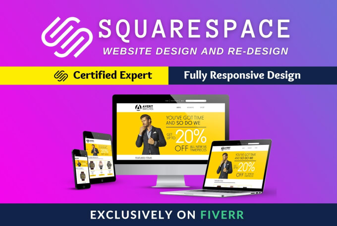 Gig Preview - Create squarespace website design or squarespace redesign