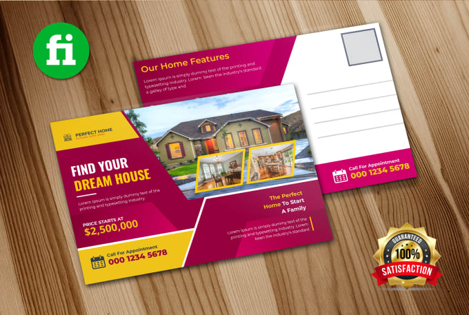 Gig Preview - Design professional real estate postcard and  eddm postcard, rack card, dl flyer