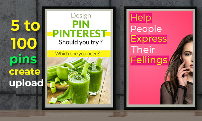 Gig Preview - Do pinterest pins design for boards management