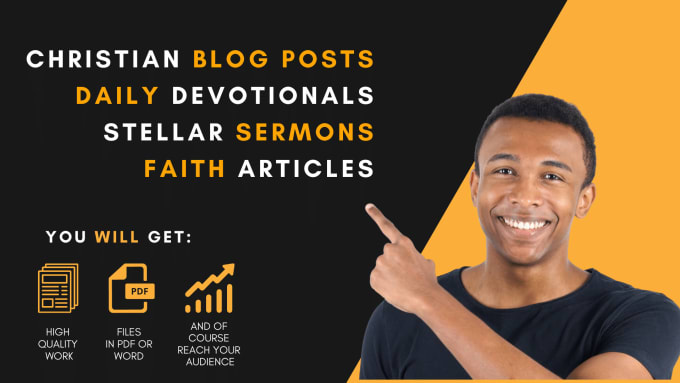 Gig Preview - Write christian content, blog articles, devotionals, and sermons