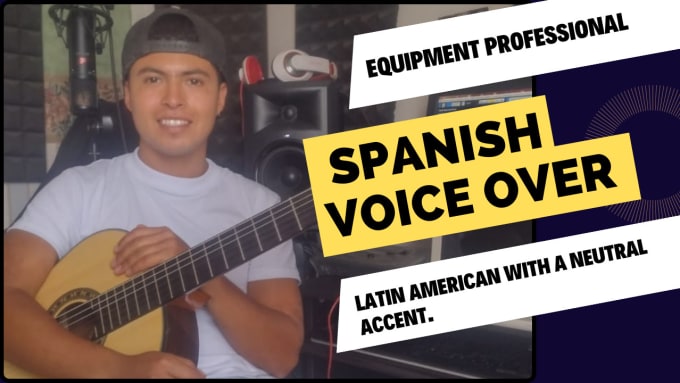 Gig Preview - Male voice recording in spanish with professional equipment