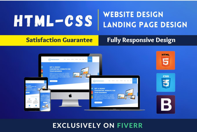 Gig Preview - Design html css website and html landing page