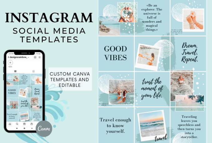 Gig Preview - Create a beautiful canva instagram puzzle template