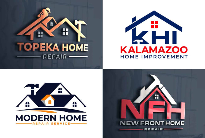 Gig Preview - Design real estate, home repair, roofing, remodeling, handyman logo