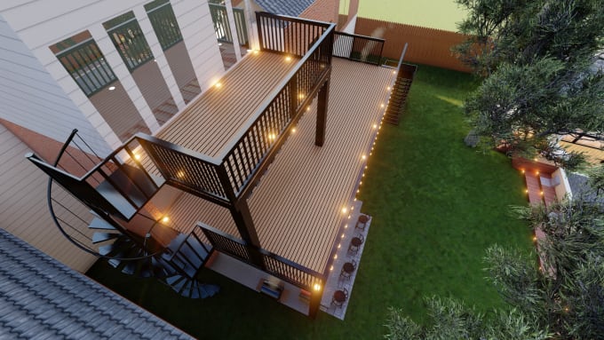 Gig Preview - Design your 3d deck,gazebo,backyard,garden,pool,patio