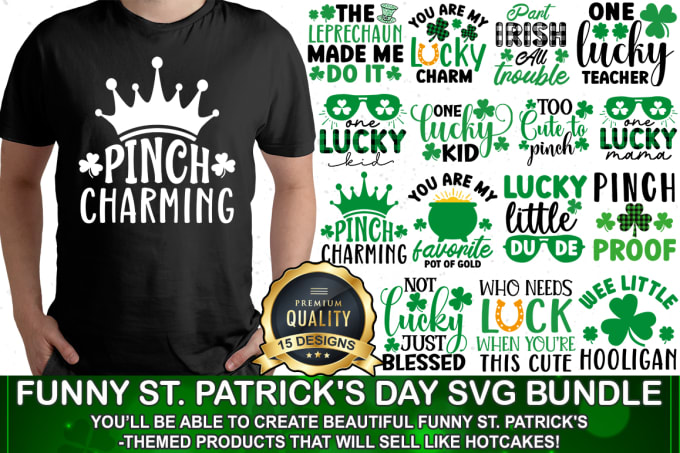 Gig Preview - Create an awesome st patrick s day design bundle for etsy and others