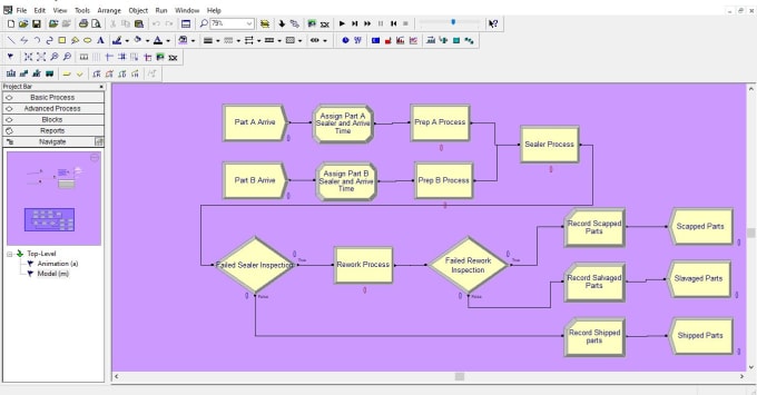 Gig Preview - Design and simulate the process on arena software