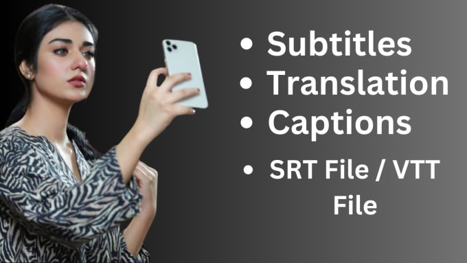 Gig Preview - Add subtitles or captions to your video, create srt or vtt files in english