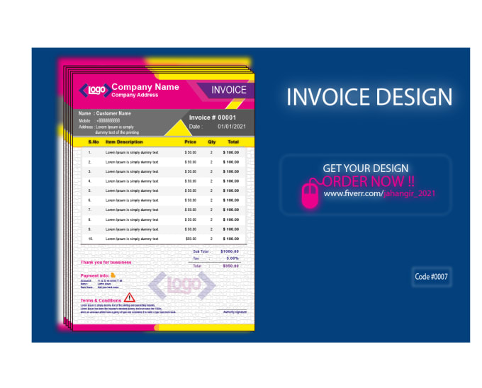 Bestseller - do invoice design template for your company