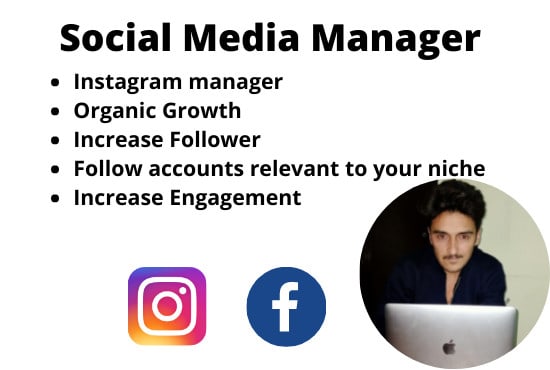 Gig Preview - Your social media manager, your instagram manager