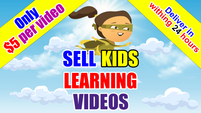 Bestseller - sell kids learning videos with free thumbnail