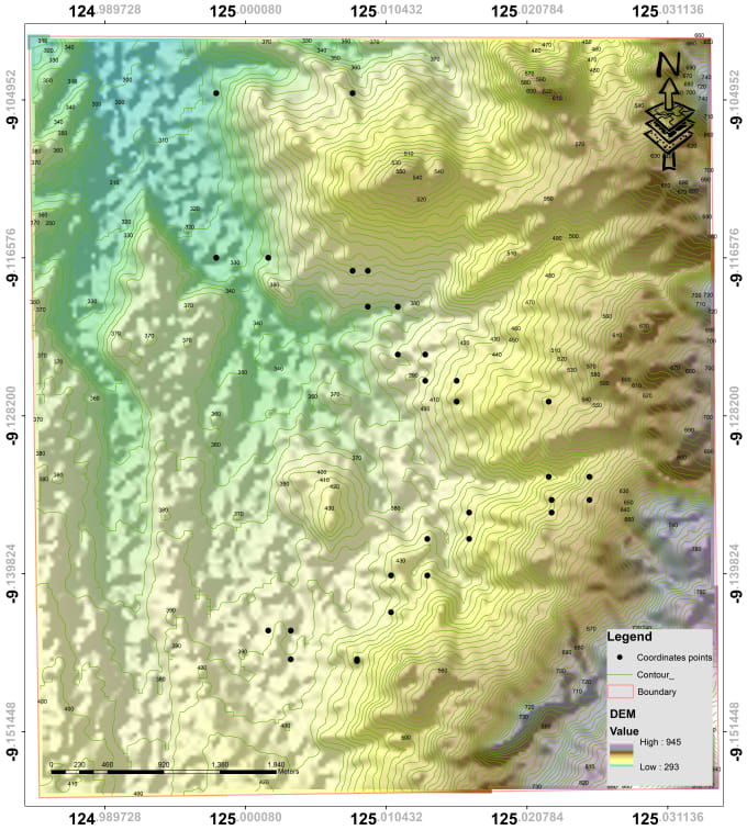 Gig Preview - Provide shaded relief with contour, flow direction, dem for your site analysis