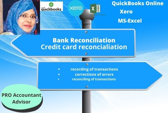 Gig Preview - Do bank reconciliation in quickbooks online,xero and excel