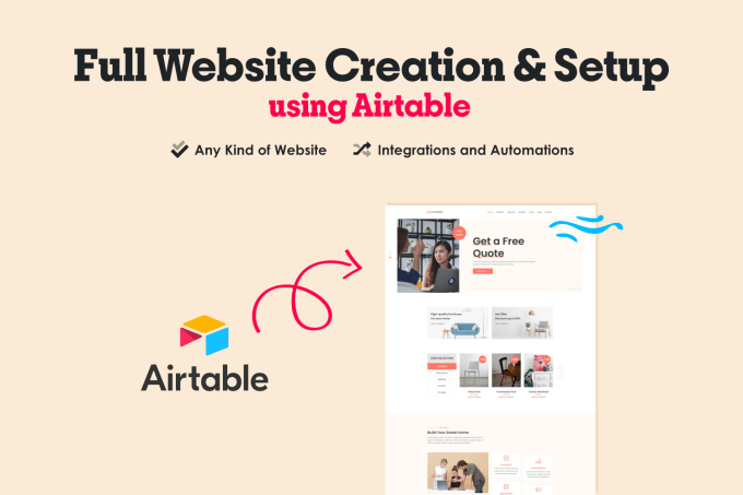 Gig Preview - Create any kind of website using airtable