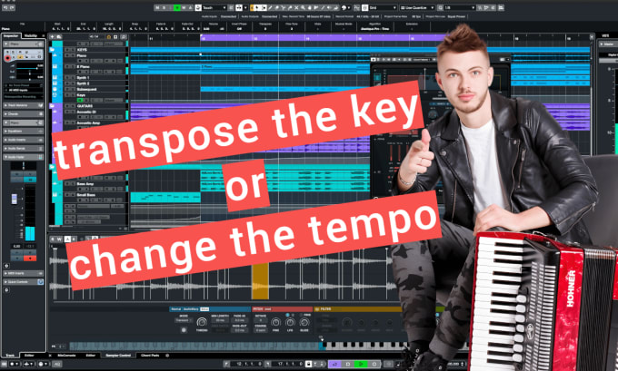 Gig Preview - Transpose the key or change the tempo, bpm, of your audio file