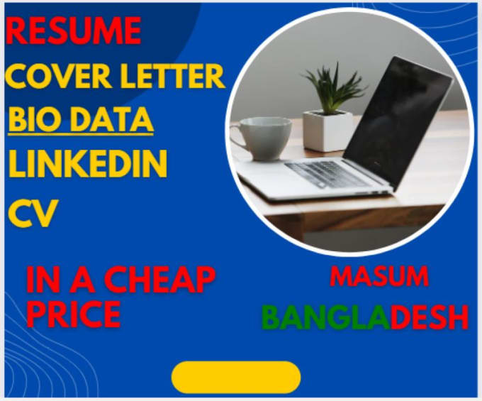 Bestseller - provide your professional resume,cover letter,bio data,linkedin only in 2 hours