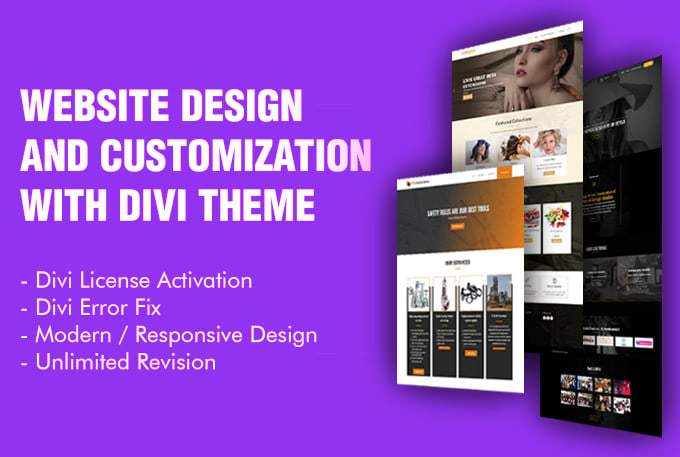 Gig Preview - Design wordpress website by divi theme or divi builder