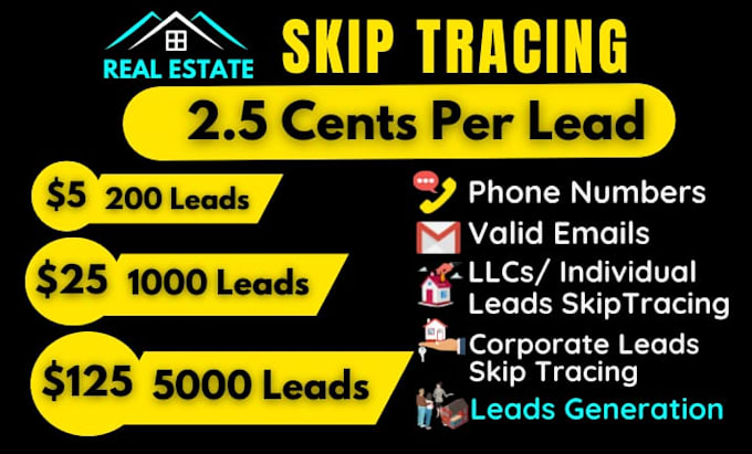 Gig Preview - Do real estate skip tracing and llc skip tracing in bulk