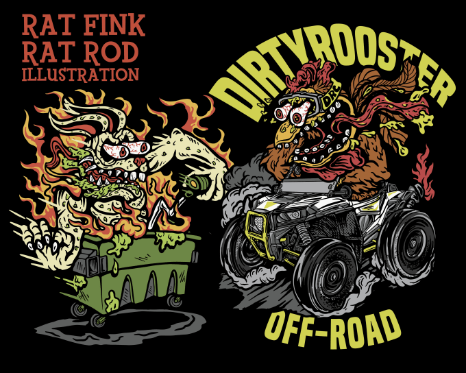 Gig Preview - Draw monster in rat fink, kustom kulture style