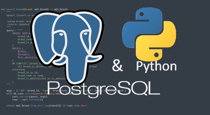 Gig Preview - Do python and postgresql scripts, design database, write queries