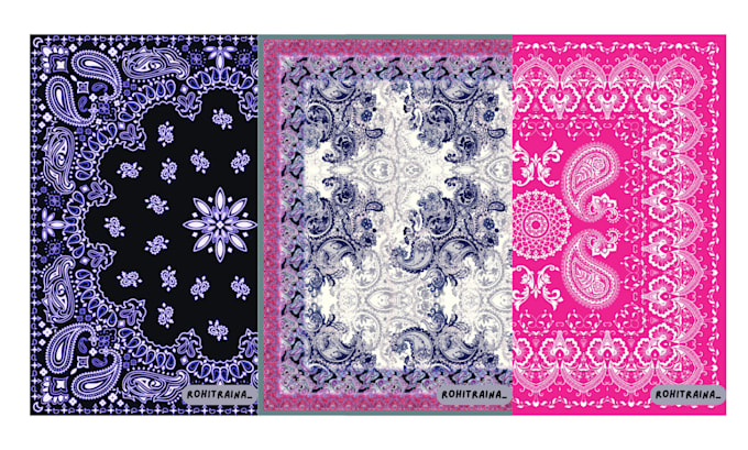 Gig Preview - Create customized scarf, bandana and hijab paisley designs