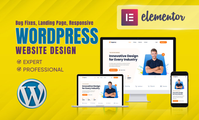 Bestseller - create, design, fix, customize wordpress website by elementor, elementor pro