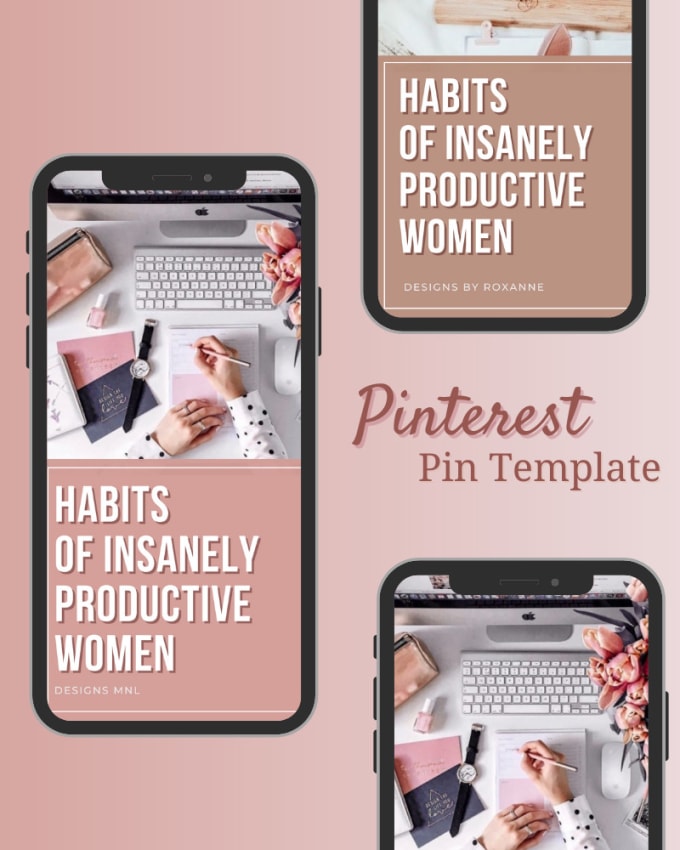 Gig Preview - Design a beautiful pinterest pin template