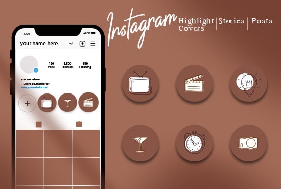 Gig Preview - Design instagram highlights cover posts and stories