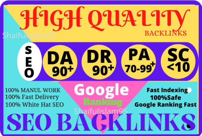 Gig Preview - Create high authority dofollow, nofollow, SEO profile backlink da, dr 90 plus