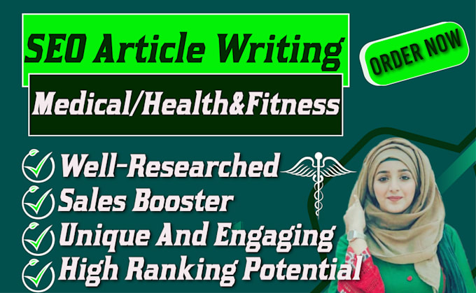 Gig Preview - Do SEO article writing for health and fitness and medical blogs