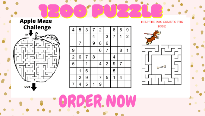 Gig Preview - Make maze,sudoku and word search game for kdp book