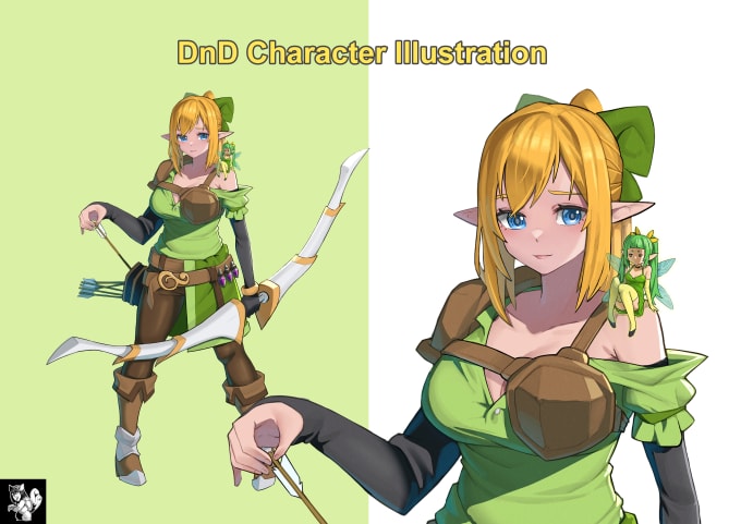 Bestseller - draw your dnd or original character art in anime style