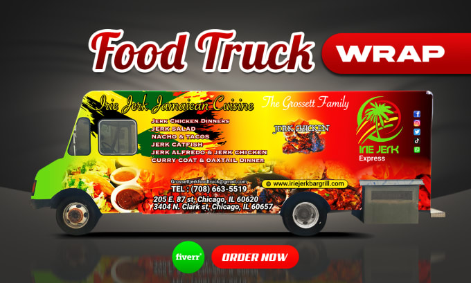 Gig Preview - Design stylish food truck wrap, food trailer wrap, or food van wrap design