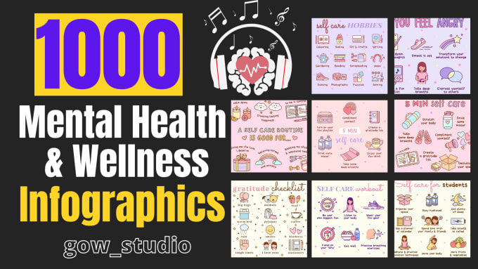 Bestseller - design mental health and wellness instagram infographics