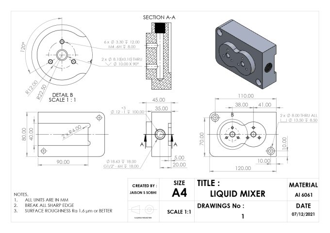 Gig Preview - Design 2d mechanical drawings using solidworks and autocad