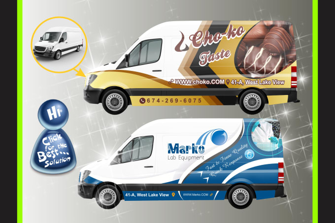 Gig Preview - Design advertising food travel vehicles wrap car magnets