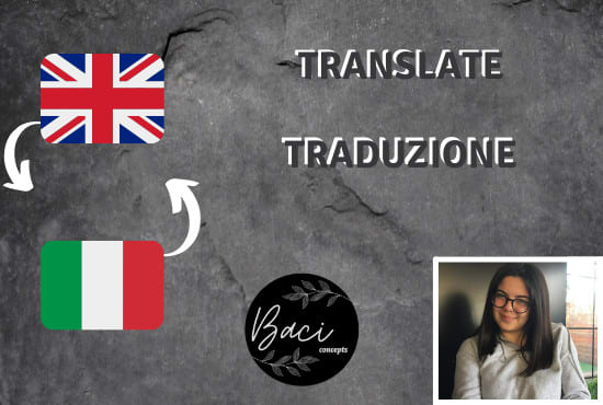 Gig Preview - Translate from english to italian and vice versa quickly and professionally