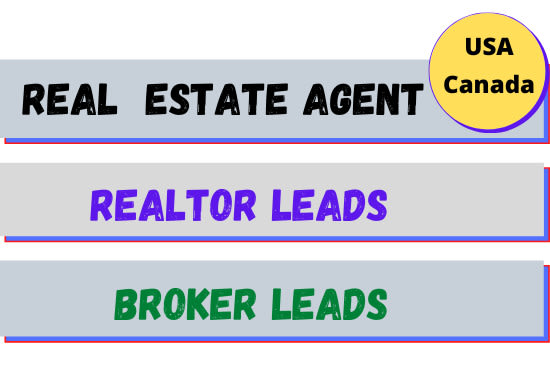 Gig Preview - Collect realtor, broker or real estate agent list from USA and canada