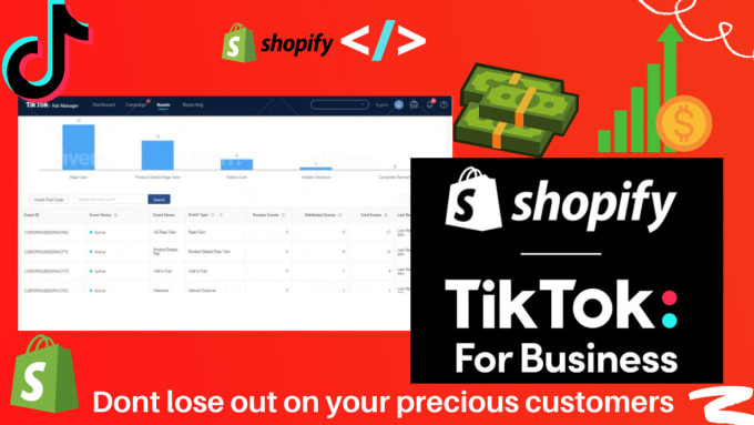 Gig Preview - Setup tiktok pixel for your tik tok ads account shopify dropshipping