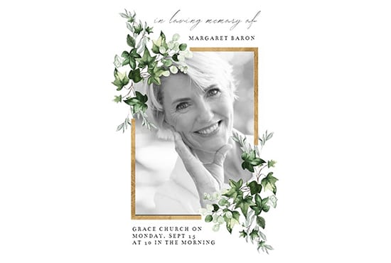 Gig Preview - Design funeral card and obituary design within 2 hours