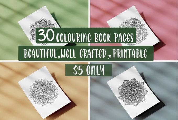 Bestseller - send you 30 flower mandala coloring book pages