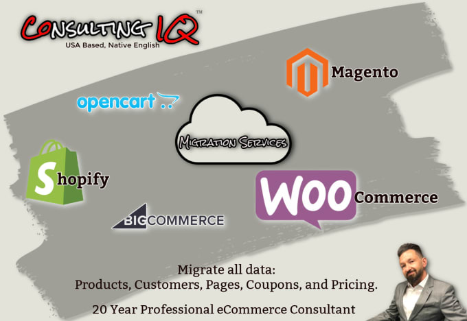 Gig Preview - Migrate stores between shopify, woocommerce, magento, bigcommerce, and opencart