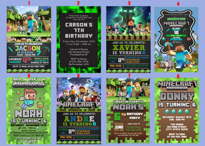 Gig Preview - Minecraft birthday invitation party