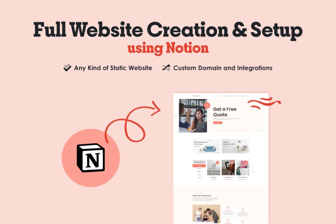 Gig Preview - Create any kind of website using notion