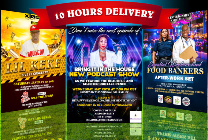 Gig Preview - Design a flyer, poster, banner within 10 hours