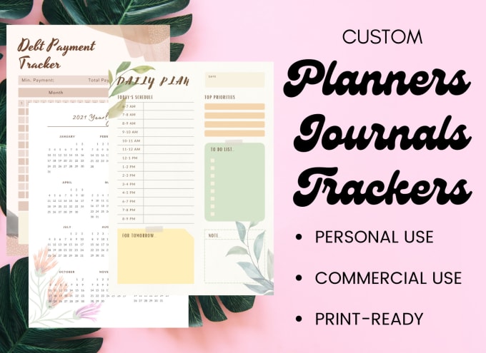 Gig Preview - Design custom journal, planners, trackers, thank you cards