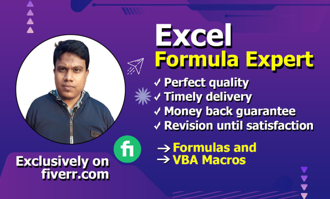 Gig Preview - Create an excel sheet using advanced formulas and macros