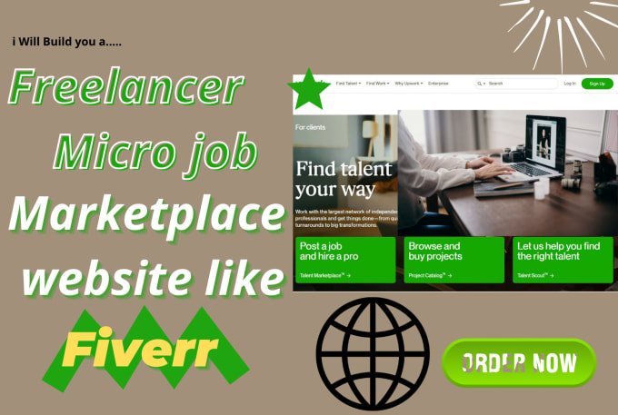 Online Micro Job  Website Fiverr including 12 Months FREE Premium Hosting 