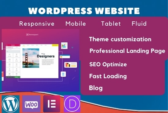 Gig Preview - Develop and design complete responsive wordpress website